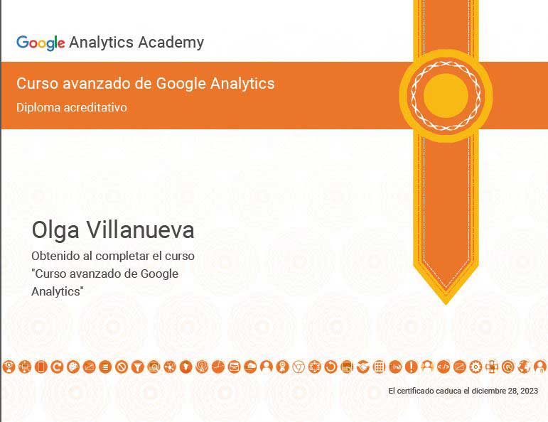 Posicionamiento SEO con Certificado-Google-Analytics de OlgaComunicacion