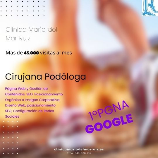 Proyecto web y posicionamiento SEO Clínica Podología Mª del Mar Ruiz por OlgaComunicación