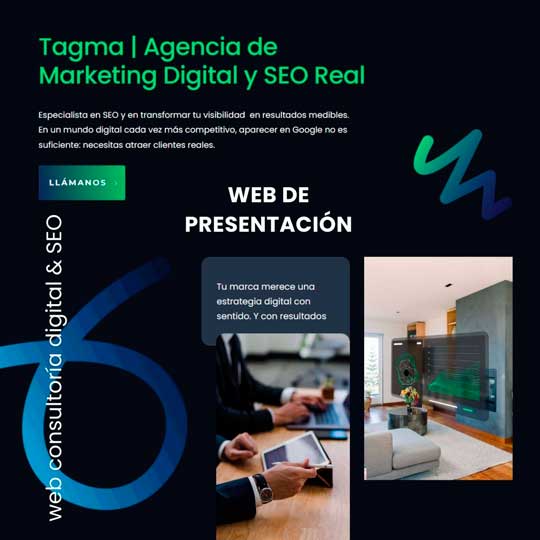 Proyecto web de TAGMA, agencia de consultoría web y posicionamiento SEO desarrollado por OlgaComunicación
